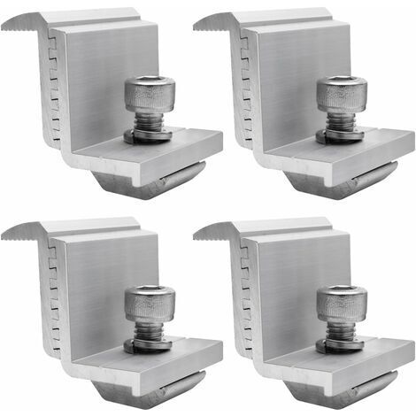 Supports de Panneau Solaire Lot de 4, Panneau Z, Fixation Panneau Solaire pour Panneau Solaire, Support de Panneau Solaire Hauteur du Module 30–50 mm (Borne d'extrémité)dengyank