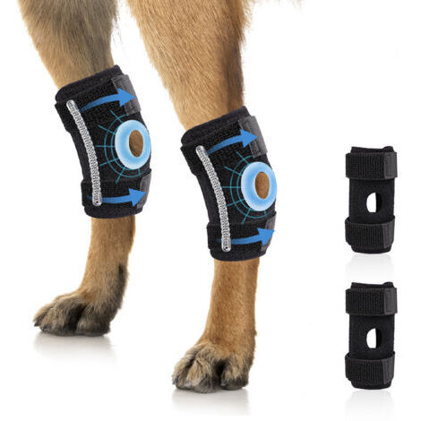Supports de pattes de chien noirs, 99,5cm, 2 pièces, taille S, orthèses articulaires et de genoux pour la rééducation.