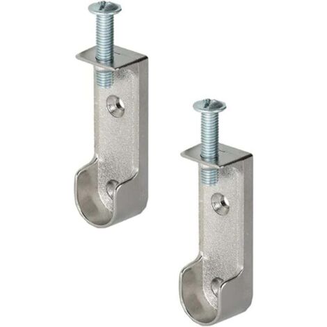 Supports de Penderie en Métal OVAL Support de tube d'armoire avec vis M4 x 16 mm Lot de 2 Pour tringle d'armoire et tringles à penderie