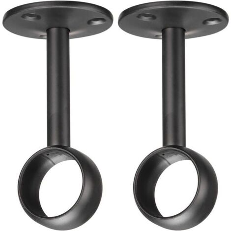Supports de placard pour tringle à rideau, en acier inoxydable noir, 1.28 pouces, lot de 2 pièces, support de plafond YYV