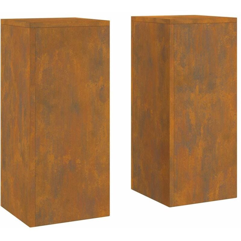 Supports de Plante Extérieur Pilier 2 pcs 24x24x55 cm Acier Corten Vidaxl