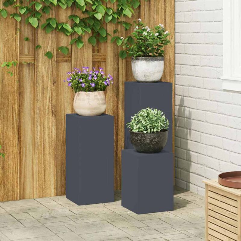 Vidaxl - Supports pour plantes 3 pcs Anthracite 24 x 24 x 75 cm Acier