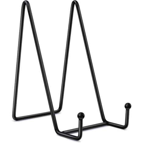 Supports de Plaque de 6 Pouces pour Affichage -Support de Plaque 2pcs Support de Plaque de chevalet en Fer Noir Présentoir d'image Supports de Cadre en métal pour Photo,Plat et Art de Table