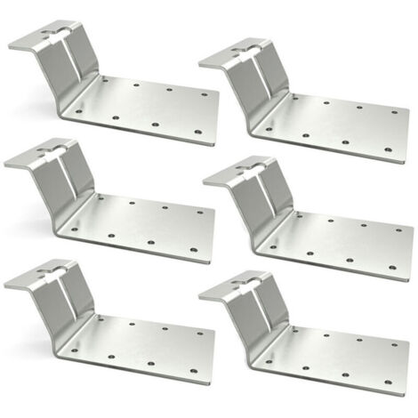 Supports de poteaux en forme de T, argentés, 11,4 × 7,6 × 5,1 cm, lot de 6 Supports de clôture pour poteaux de clôture en forme de T