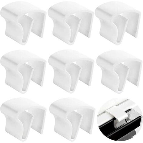 Supports de Serrage pour Stores Vénitiens en plastique, 8 Pièces, Support Universel Blanc, Fixation sans Perçage ni Vis