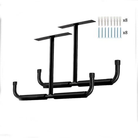 Supports de toit en forme de T pour vélo, crochets en acier et échelle (2 pièces)  Organisateur de garage robuste pour vélos
