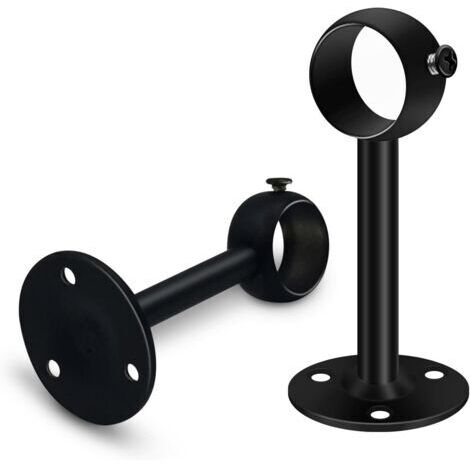 Supports de tringle à rideau en acier inoxydable 304 – Lot de 2 – Fixation 3 trous pour plafond – Compatibles 16-25 mm