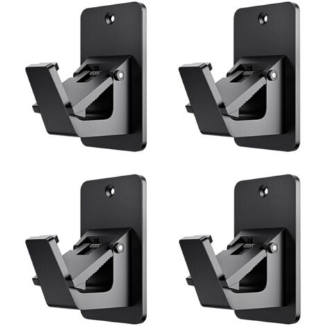 Supports de tringle à rideaux adhésifs 3M sans perçage – Crochets universels sans dommage pour tringle de fenêtre de salle de bain, chambre et cuisine (lot de 4, noir)