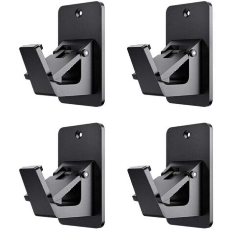Supports de tringle à rideaux adhésifs sans perçage 3M - Crochets de tringle à rideaux universels et résistants aux dommages, adaptés aux salles de bains, chambres et cuisines (paquet de 4, noir)