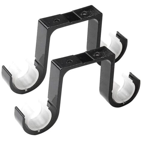 supports de tringle à rideaux doubles, fixation au plafond, alliage d'aluminium noir.