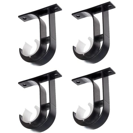 supports de tringle à rideaux en alliage d'aluminium, support de tringle suspendu pour armoire ou placard, support de suspension de rideaux à fixation plafond (noir)