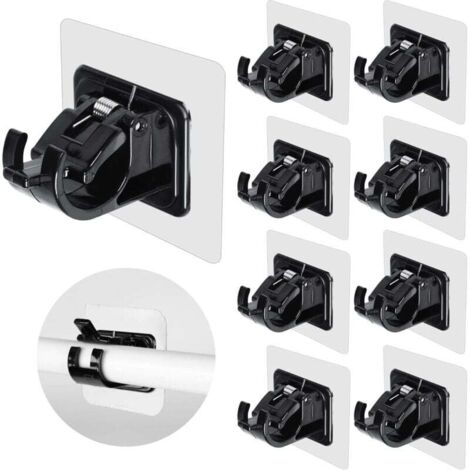 Supports de tringle à rideaux sans perçage, 8 crochets adhésifs pour tringle à rideaux, cintres pour salle de bain, cuisine, maison, salle de bain et hôtel