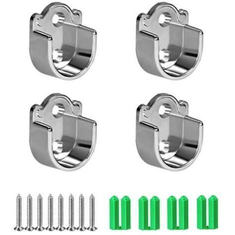 Supports de tringle de suspension ronds en alliage de zinc, supports de tube de placard en forme de U (25 mm)