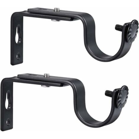 Supports de Tringle Rideau Rglable Support de Barre de Rideau 20-28mm Noir 2pcs Odipie