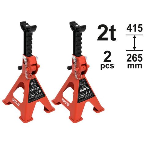 Supports de voiture 2T 2000 kg plage de levage 265-415 mm – Acier anticorrosion – 2 pièces – 17310 – Vorel - YT-17310