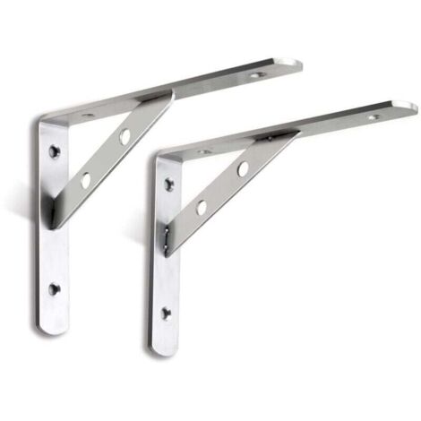 Supports d'étagère flottants SHINING HOUSE, supports d'étagères murales triangulaires à 90 degrés en acier inoxydable pour étagères suspendues en bois, fixation murale, soudage, lot de 2