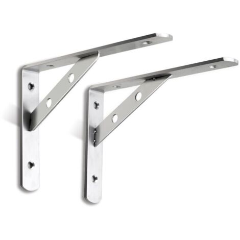 Supports d'étagère flottants SHINING HOUSE, supports d'étagères murales triangulaires à 90 degrés en acier inoxydable pour étagères suspendues en bois, fixation murale, soudage, lot de 2