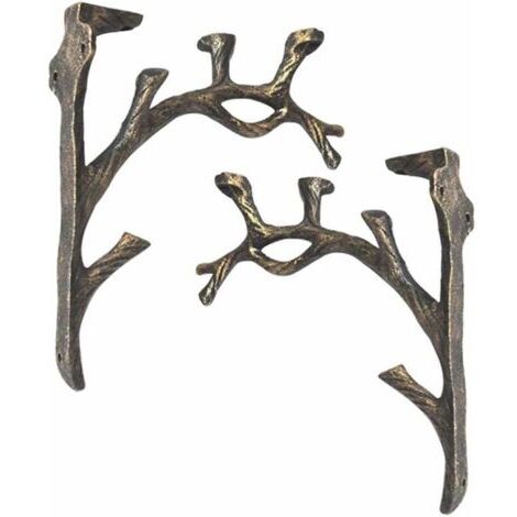 Supports d'étagère murale vintage en fer forgé – 2 pièces – Imperméable et antirouille – Pour planches jusqu'à 60mm d'épaisseur