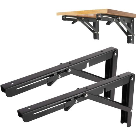 Supports d'étagère pliables pour rangement robuste, fixation murale, optimisation de l'espace, conception compacte - AquaForge