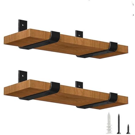 Supports d'étagère renforcés (115 x 200 cm) 20 cm pour étagères en L, noirs, fixation murale - AquaForge