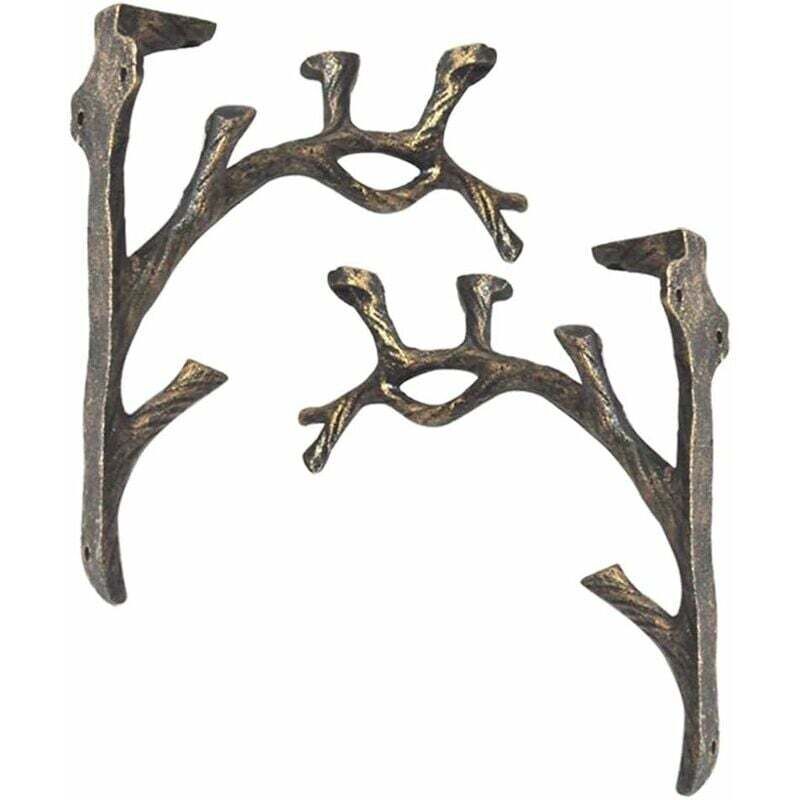 Supports d'étagère Vintage (2 pièces), Fonte, Forme de Branche Équerre Étagère, Faire l'ancien Artisanat, Support de Triangle décoratif créatif,
