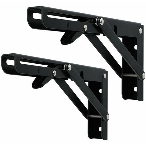 Supports d'étagères pliables, 200 mm,Support Console Pliable pour Table Etagere Murale 50KG Porteur,GU.B/bon 2PCS