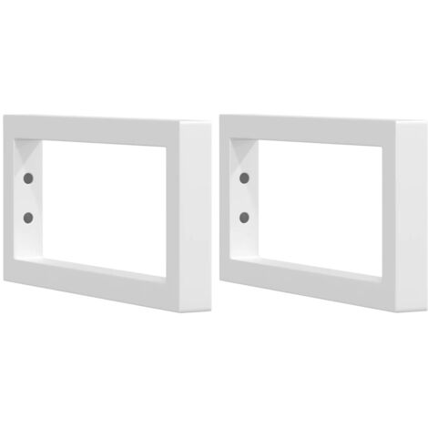 Supports d'étagères pour lavabo 2 pcs blanc rectangulaire acier CFW66852