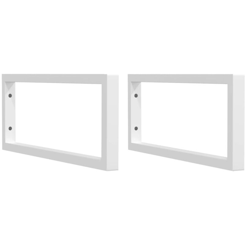 Vidaxl - Supports d'étagères pour lavabo 2 pcs blanc rectangulaire acier