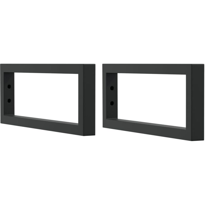 Vidaxl - Supports d'étagères pour lavabo 2 pcs noir rectangulaire acier