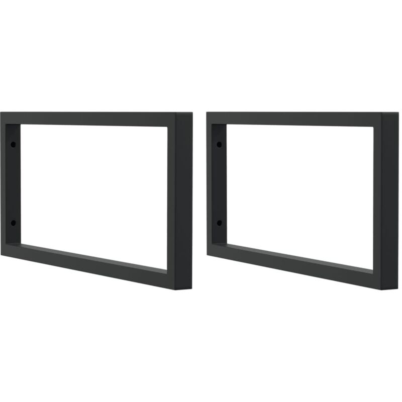 Supports d'étagères pour lavabo 2 pcs noir rectangulaire acier vidaXL