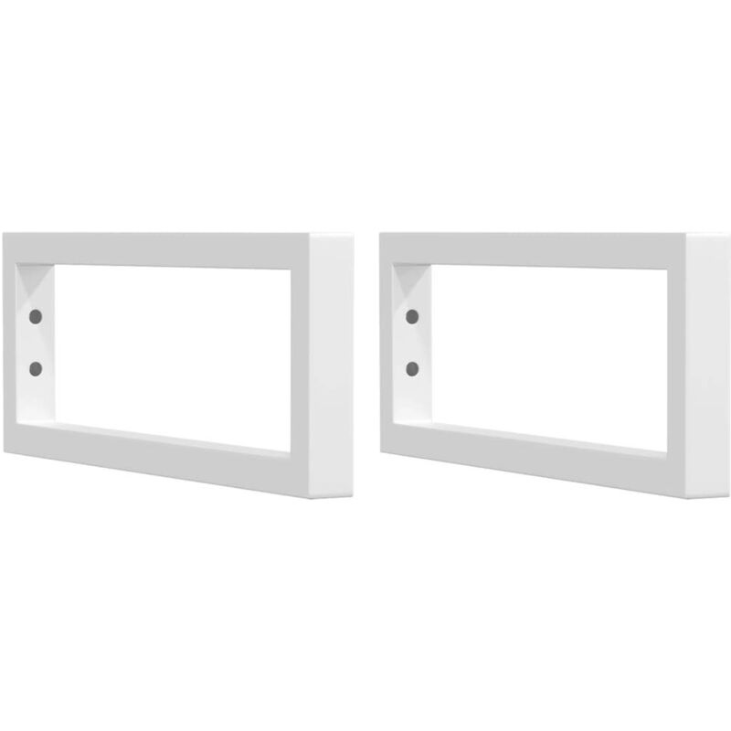 Vidaxl - Supports d'étagères pour lavabo 2 pcs blanc rectangulaire acier