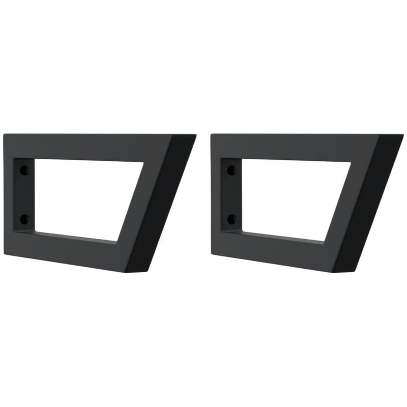 Vidaxl - Supports d'étagères pour lavabo 2 pcs noir trapèze acier