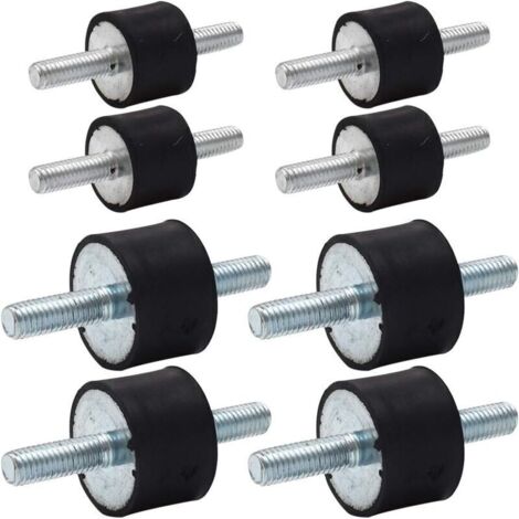 Supports d'Isolation Caoutchouc, RoadLoo Lot de 8 M8 M6 Anti-vibration Caoutchouc Amortisseurs Vibrations Silentblock Amortisseur pour Voiture Bateau Bobines (30 20mm,20 15mm)