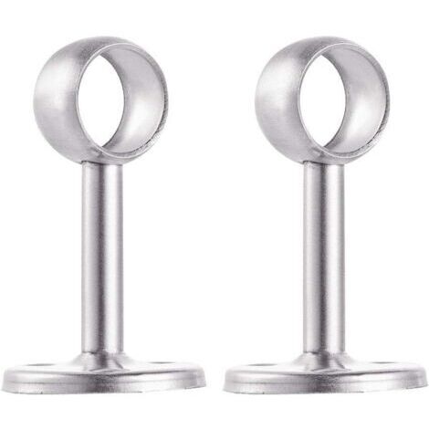 Supports en Acier Inoxydable pour Penderie - Lot de 2 Pièces, Fixation Murale pour Tube de 19mm, Robuste et Esthétique