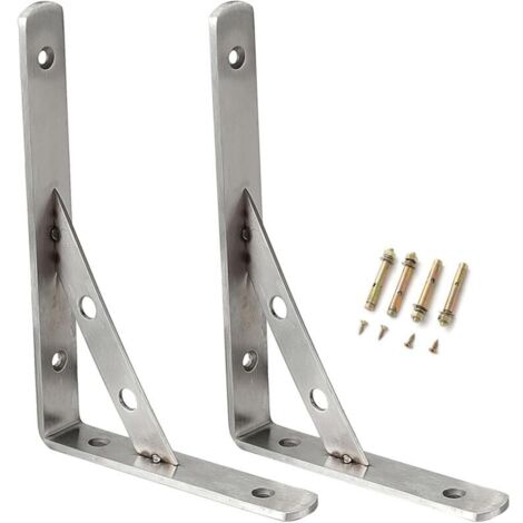 Supports Équerre d’étagère pour Charge Lourde - 300  150m Heavy Duty Support d'étagère en Angle de 90 Degrés Support d'angle Mural - Brace Attelle d'étagère Métal (2 Pièces)