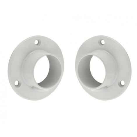 Supports extrémités fermés pour tube penderie ouvert diamètre 19, acier blanc