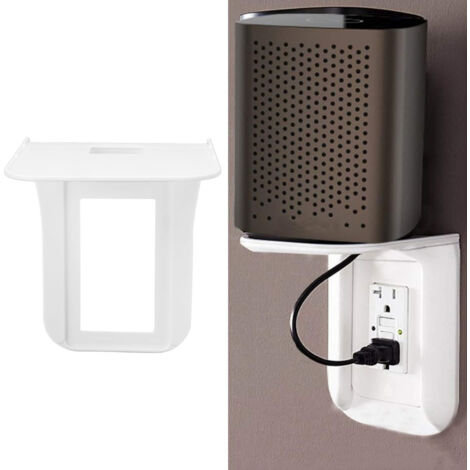 Supports mural ABS pour chargeur téléphone avec design perforé pour passe-câbles simple et gain de place pour appareils électriques