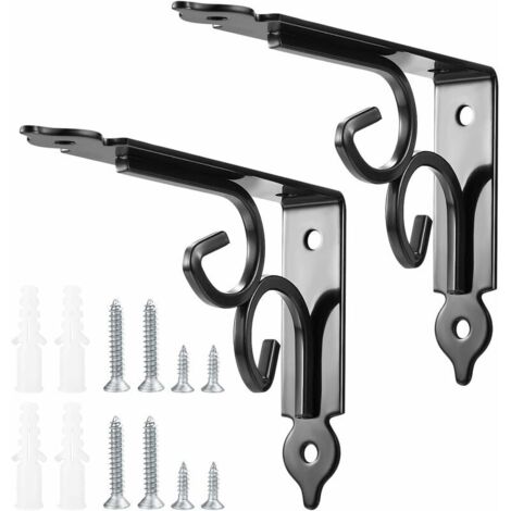 Supports muraux (2 pièces), triangulaires à 90 degrés, équerres métalliques coudées pour étagères de cuisine - noir - AquaForge