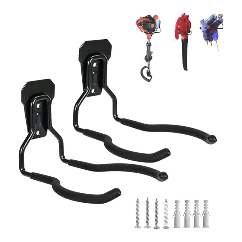 Supports Muraux Pour DéBroussailleuses, 2 Pcs De Crochet Mural Pour Coupe-Herbes, Universel Support Pour Tondeuse à Gazon, Support Mural Pour