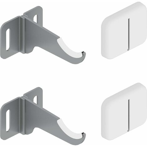 Supports muraux pour radiateurs en aluminium – Couverture ABS blanc – Capacité 50 kg par fixation – Ensemble de 2 pièces
