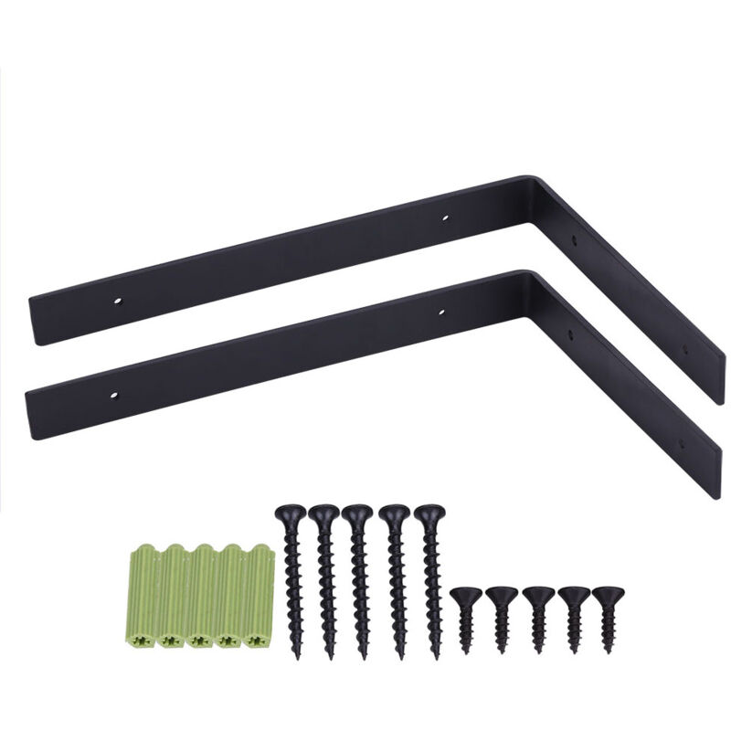 Lot de 2 Equerre Etagere Murale, Supports Pour étagères Lourdes Industrielles, Equerre Charge Lourde, Supports en l, 5 mm d'épaisseur avec Vis (30 cm)