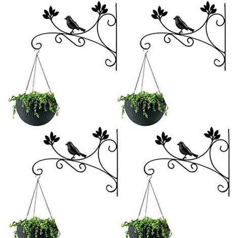 2 pièces. Sungmor Lot de 2 Crochets muraux en Fonte pour mangeoires carillons à Vent Pots de Fleurs Forme d'oiseau lanternes 
