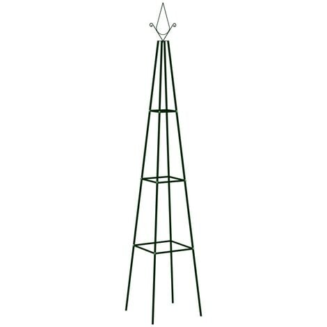 Supports plantes grimpantes 2 pcs Vert foncé 35x35x195 cm Fer