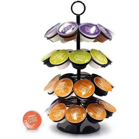 Supports pour Capsules de Café Dolce Gusto Porte Dosette-36 Pieces 360 Degrés Rotable Distributeur Dosette,Noir