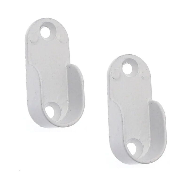 

Soporte final para tubo de armario ovalado, 30x15mm, blanco, 2 piezas