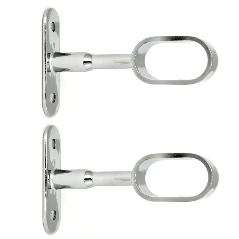 

Soporte de tubo ovalado para armario, 30x15mm, proyección 55mm, cromado, 2 piezas