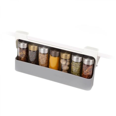 Supports pour Placard, Rangement de cuisine sous l'étagère, Porte-épices pour le garde-manger, Gris