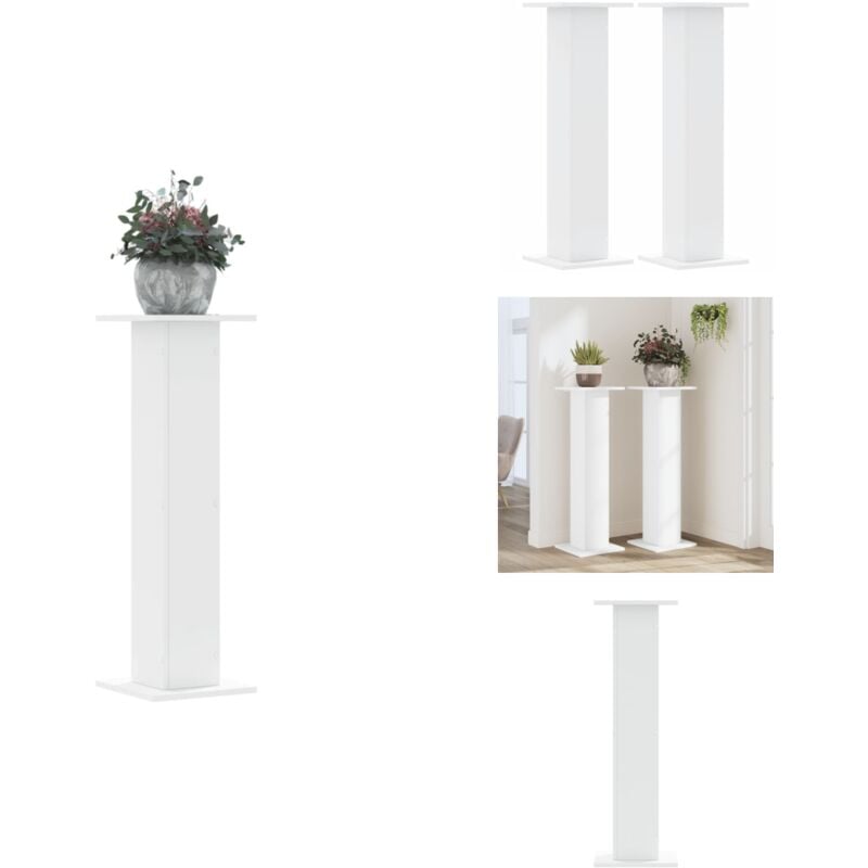 Supports pour plantes 2 pcs blanc 30x30x95 cm bois d'ingénierie - Support De Plantes - Supports De Plantes - Support De Fleurs - Support De Pot De