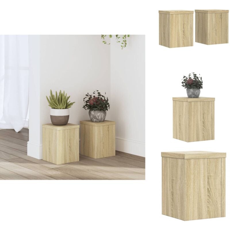 Supports pour plantes 2 pcs chêne sonoma bois d'ingénierie - Support De Plantes - Supports De Plantes - Support De Fleurs - Support De Pot De Fleurs