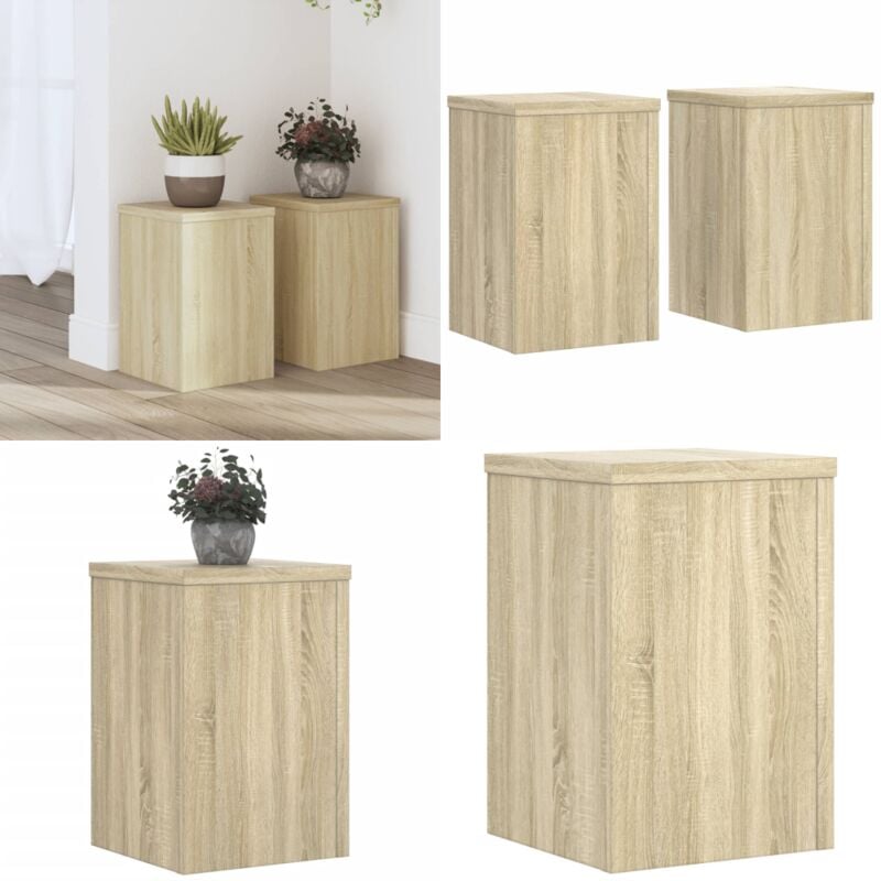 Supports pour plantes 2 pcs chêne sonoma bois d'ingénierie - Support Plante - Support Fleur - Décoration Intérieure - Meuble Jardin - Rangement